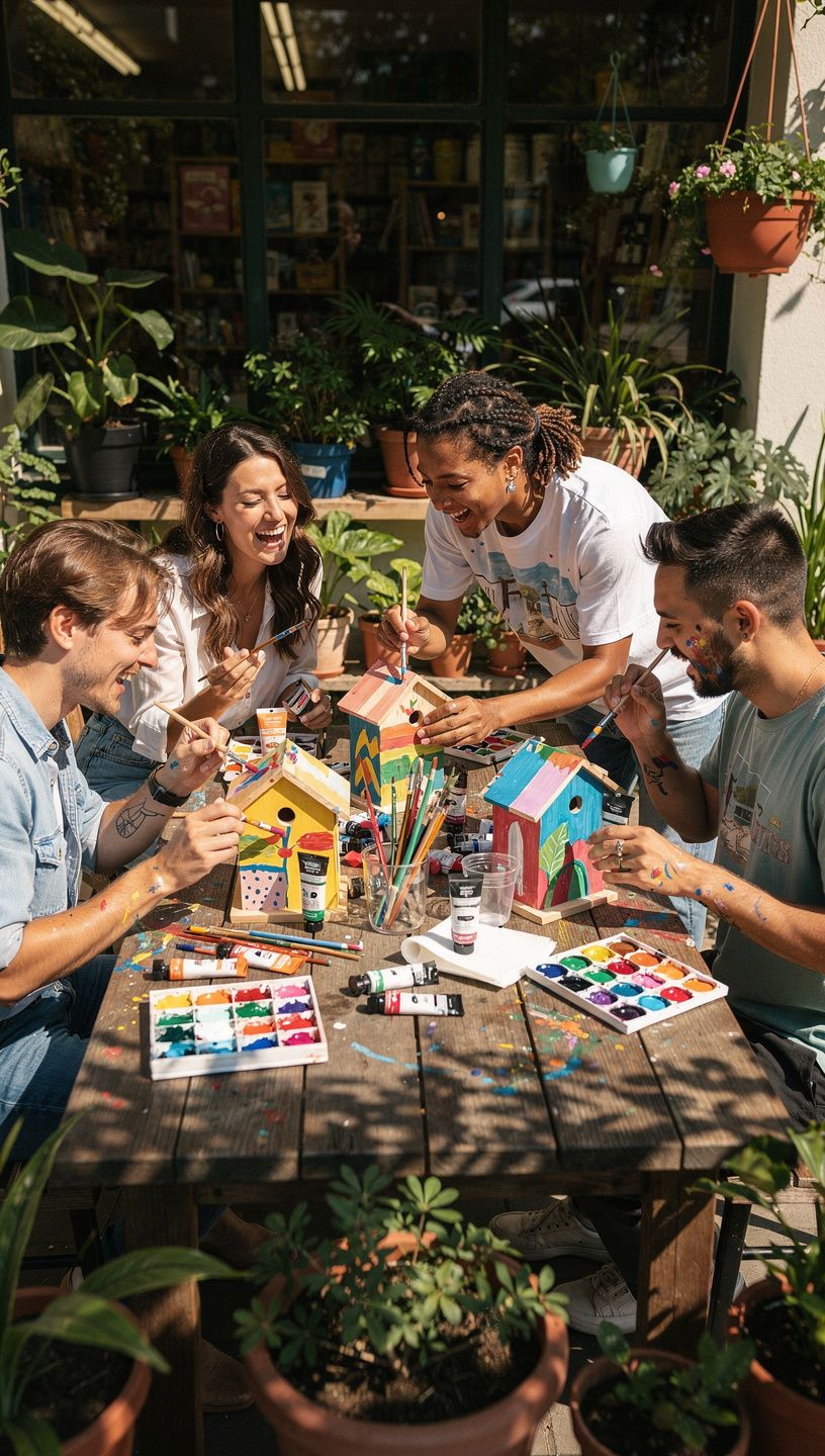 楽しそうに手芸を楽しむ子供たちの笑顔の写真